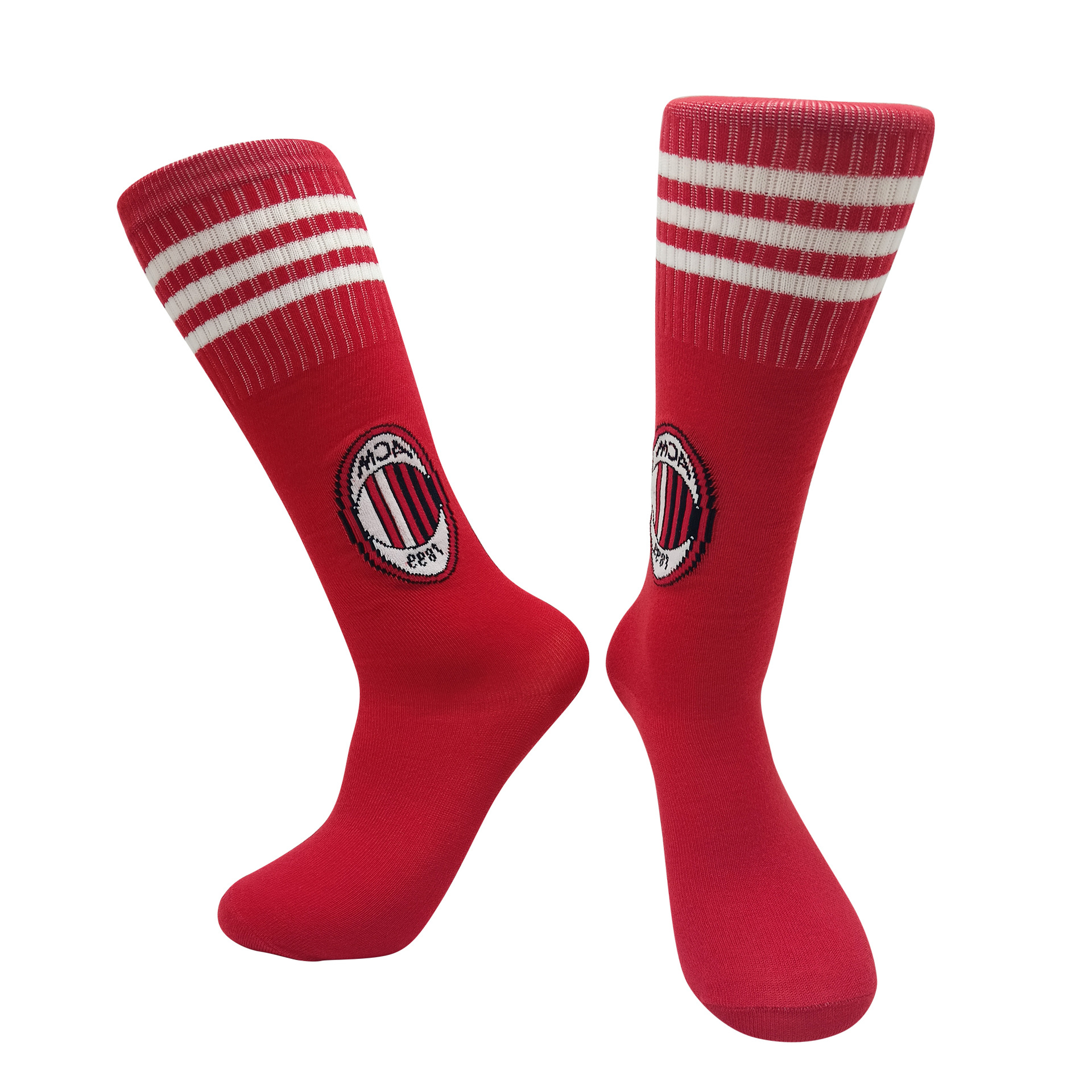 Children Plain Stitch Knee High Football Socks Striped Socks Non-slip Sweat Socks Sports Socks Club National Team